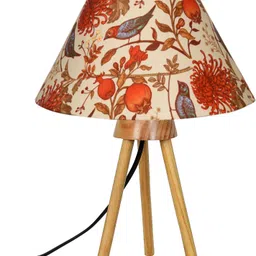 glowhere Rustic Wood Tripod Lamp, Dimmable Table Light with Linen Shade, Bedroom Décor Table Lamp-picture-27