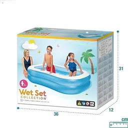 kindertales Wet Set Indoor/Outdoor Rectangular (IND*77) Swimming Pool With Free Pump Inflatable Swimming Pool image 5