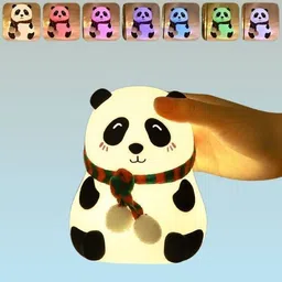 jinzs Cute Panda Silicon Night Lamp USB Rechargeable 7 Color Changing For Kids-589 Smart Sensor Light-picture-12