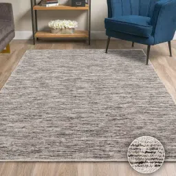 kaleen india Brown Abstract Wool & Viscose 9 x 12 Feet Hand Woven Carpet image 1