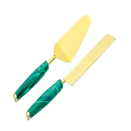 august collectives Green Stainless Steel Tropical paradise 2 Pcs Serving Cutlery Set image 2