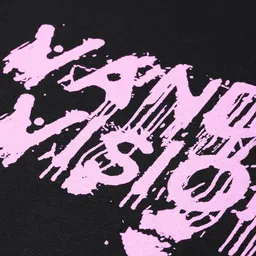 roadster Women Printed, Typography Round Neck Cotton Blend Black T-Shirt image 2