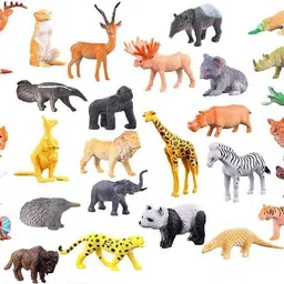 khyali 12 PC Mini Jungle Safari Realistic Wild Animal Toy Figure Playing Set for Kids16-picture-12