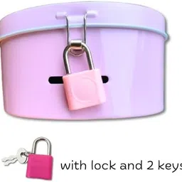 eclet 2ps Metal Money Bank With Secure Lock & Keys For Kids Random design will send-g Coin Bank image 4