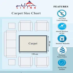 athom living Multicolor Abstract Nylon 3 x 5 Feet Machine Made Carpet image 5