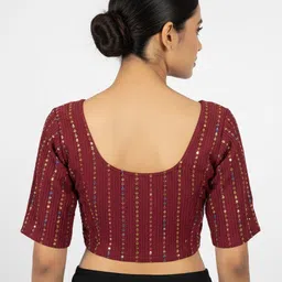 aadhyacreations Round Neck Women Blouse image 3