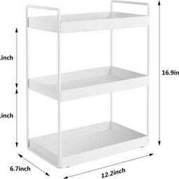 urban infotech Containers Kitchen Rack 3-Tier Black Metal Spice Rack Organizer for Kitchen Countertop Cast Iron image 2