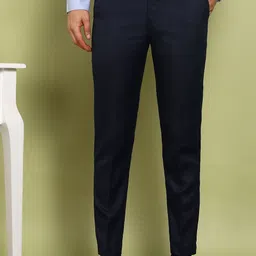 fubar Men Regular Fit Dark Blue Viscose Rayon Trousers-picture-31