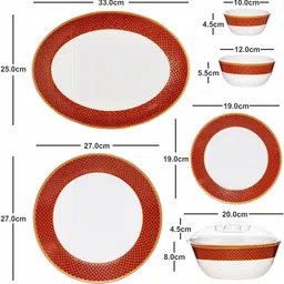 cello Pack of 29 Opalware Glass Dinner Set of 29pcs Dinner Set image 3