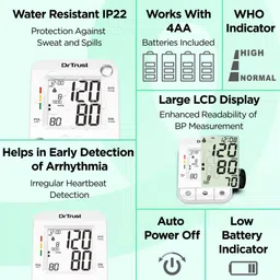 Dr Trust (USA) Fully Automatic i-Check Digital Blood Pressure Checking Machine with MDI Technology Bp Monitor image 4