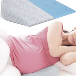 fovera Memory Foam Maternity Pillow Wedge for Supporting Belly, Back During Pregnancy Memory Foam Solid Pregnancy Pillow Pack of 1-picture-42