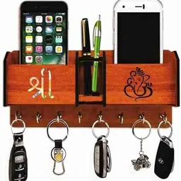 moniosis Shree Ganesh Wooden Key Holder Wood Key Holder-picture-24