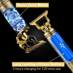 LICHEE Professional Beard, Mustache, Head and Body Hair Golden Shaver Trimmer 120 minRuntime 4 Length Settings image 4