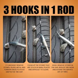 omkarzone 2 in 1 Car Tyre Stone Remover Tool J Vehicle Tool Kit-picture-25