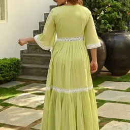 mohini enterprise Self Design Cotton Blend Stitched Anarkali Gown image 2