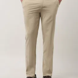 arrow Men Tapered Khaki Polyester Trousers-picture-12