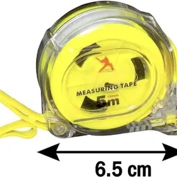 toolsroom Measuring Tape 5mtr Yellow Transparent Measurement Tape image 2