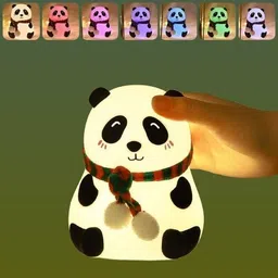 jinzs Cute Panda Silicon Night Lamp USB Rechargeable 7 Color Changing For Kids-383 Smart Sensor Light-picture-23