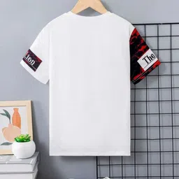 riddan Men Printed Round Neck Cotton Blend Red T-Shirt image 2