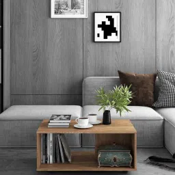 mintwud from pepperfry Izumi Movable Coffee Table in Exotic Teak Finish image 1