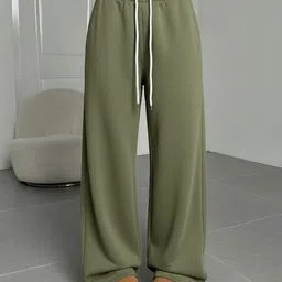 dockstreet Women Solid Olive Track Pants image 4