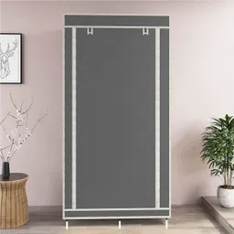 huenish Plastic Wardrobe Clothes Almira, 1 Hanging Space, 8 Shelves, 1 Side Pocket PP Collapsible Wardrobe image 3