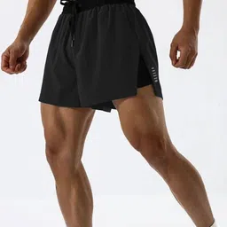 culish trend Solid Men Black Gym Shorts-picture-16