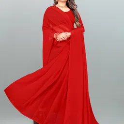 anand sarees Dyed, Solid/Plain Bollywood Georgette Saree image 4