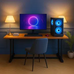 house of akasha Clover Study Table for Home Office Desk with Large Storage Space Gaming Desk Engineered Wood Multipurpose Table image 4