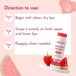 ontario Ceramide Vis Care Lip Balm with SPF50 PA+++ - Kojic Acid & Niacinamide Raspberry Natural image 5