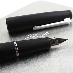 ledos JINHAO 80 Fiber Matte Charcoal Black Fine Nib , With Converter Fountain Pen image 3