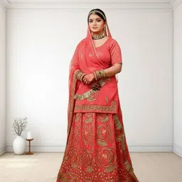 shree ambey trading Embroidered Semi Stitched Rajasthani Poshak image 1