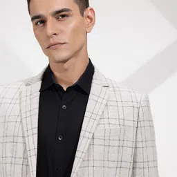 invictus Men Checkered Single Breasted Formal Blazer image 2