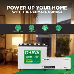 okaya Inverter and Battery Combo, ATSW1175 925VA Inverter & OPTT24060 210Ah Tall Tubular Inverter Battery image 3