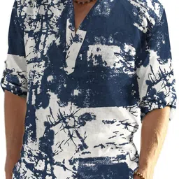 hemadhav Men Striped Cotton Blend Straight Kurta image 1