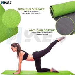 hykes Yoga Mat for Men Women Yoga Mat 6mm Exercise Mat Tpe Gym Matte with Carry Bag Green 6 mm Yoga Mat image 3