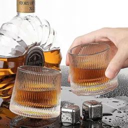 otak (Pack of 4) 101_Crystal Whiskey Glasses, Rotatable New Fashioned Glasses Glass Set Water/Juice Glass-picture-48