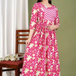 bhatras Women Printed Pure Cotton Anarkali Kurta image 3