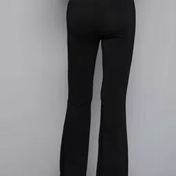 next one Women Flared Black Lycra Blend Trousers image 3