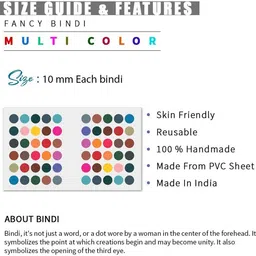 rainbow arts Multicolor Plain Bindi for Regular Use - Set of 15 Forehead Multicolor Bindis image 2