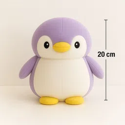 snoozles Purple Penguin Plush Toy – Soft Stuffed Animal for Kids & Gifts - 20 cm image 3