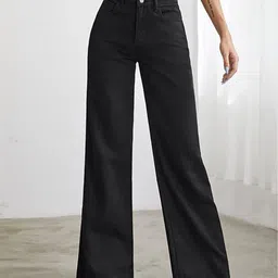 dolsia Women Flared High Rise Black Jeans-picture-22