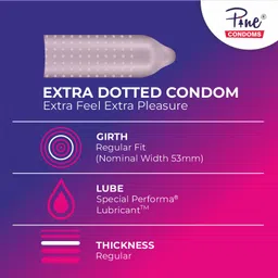 pine Extra Dotted Flavoured Mix 1 Strawberry , 6 Chocolate , 1 Pineapple Condom image 3