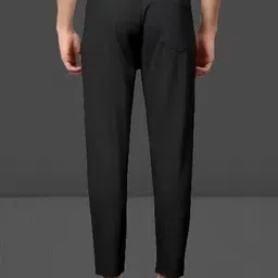 robbot Pack of 2 Men Slim Fit Black, Grey Lycra Blend Trousers image 2