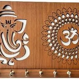 arpita crafts Shri Ganesh Key Holder For Wall Wood Key Holder-picture-32