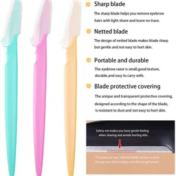 top select Women Facial Face Razor Eyebrow Trimmers Blades Shaver (Pack of 1-3 razor), Men & Women image 2