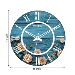 olive tree Sylan Blue Engineered Wood Wall Clock image 3