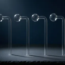 wishingbell natural 6 inch Bend Glass Oil Burner Pipe Transparent (Pack of 4) Borosilicate Glass Inside Fitting Hookah Mouth Tip image 1