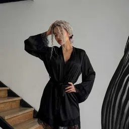 mardia Black 2 Small Bath Robe image 3