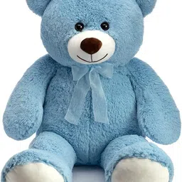 itacheehub 5 Feet Stuffed Blue teddy bear toy with heart and ribbon bow - 140 cm image 1